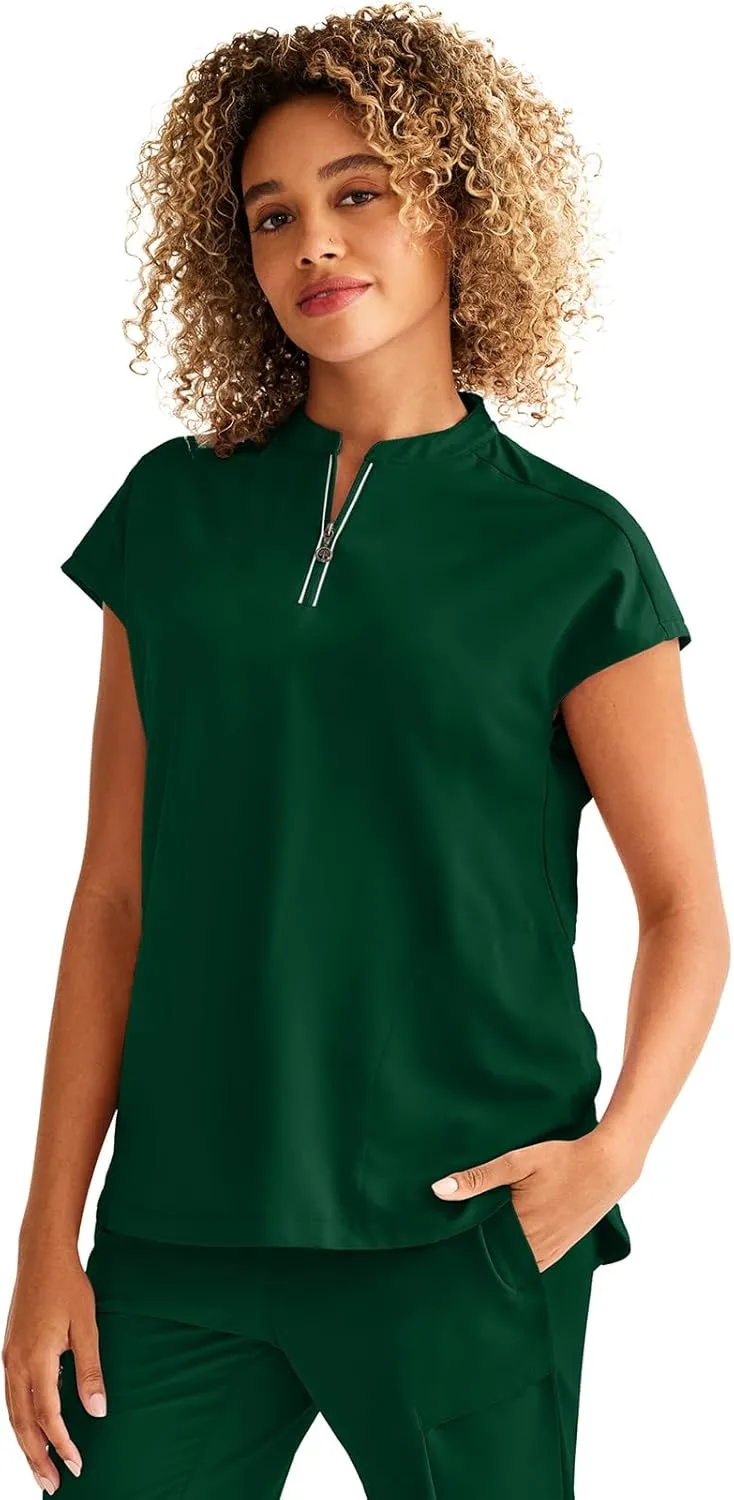 Healing Hands Women Medical Scrub Top Sandy Top with 2 Pockets, Moisture Wicking, 360 Stretch and Recycled Fiber - 2286