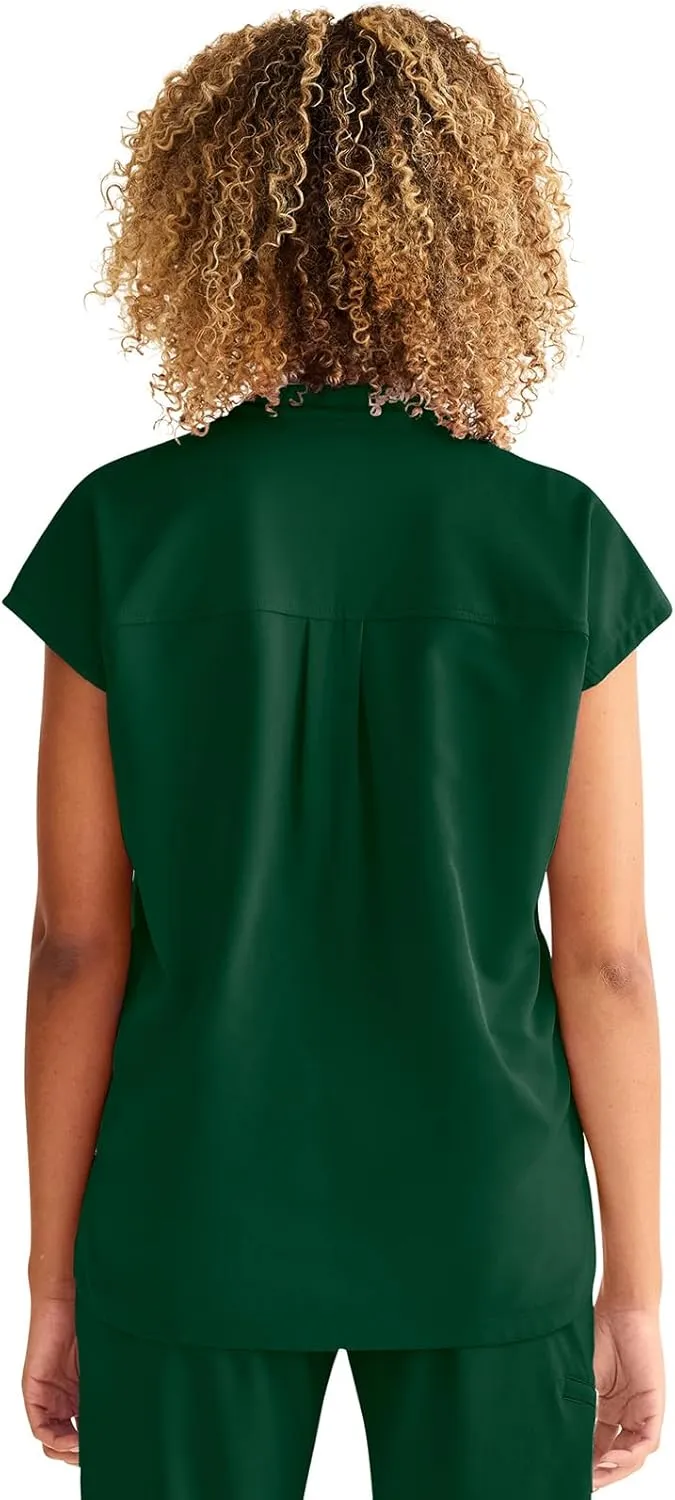 Healing Hands Women Medical Scrub Top Sandy Top with 2 Pockets, Moisture Wicking, 360 Stretch and Recycled Fiber - 2286