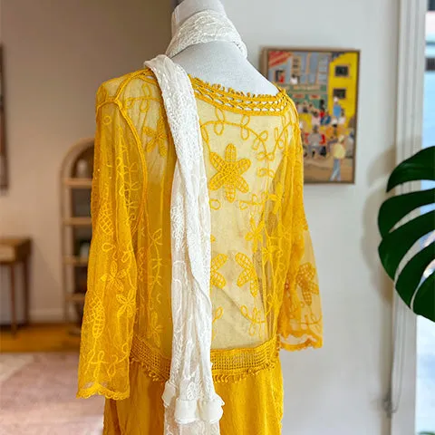 Joni Embroidered Mustard Mini
