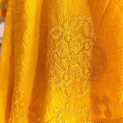 Joni Embroidered Mustard Mini