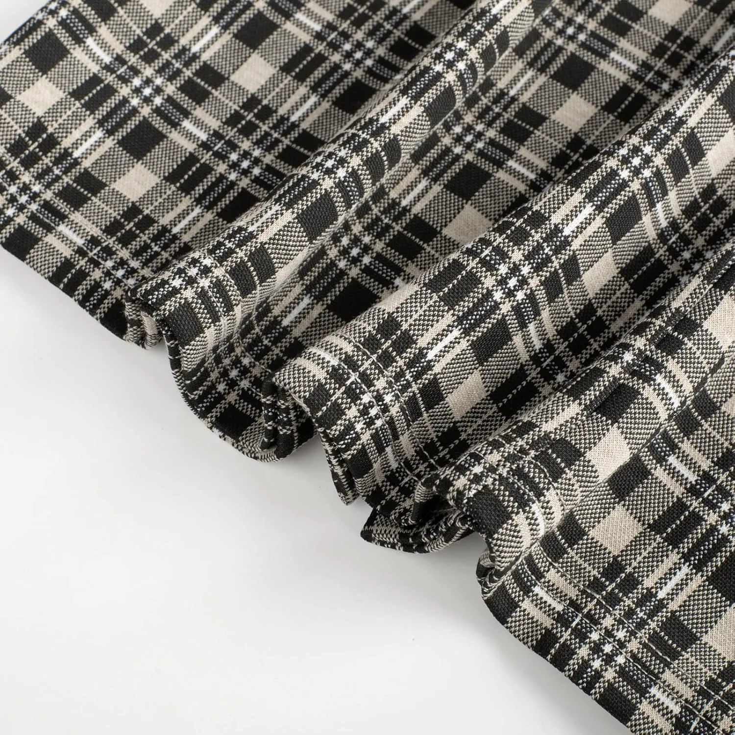 Kate Kasin Womens Knee Length Elastic Waist Stretchy Bodycon Plaid Business Pencil Skirt