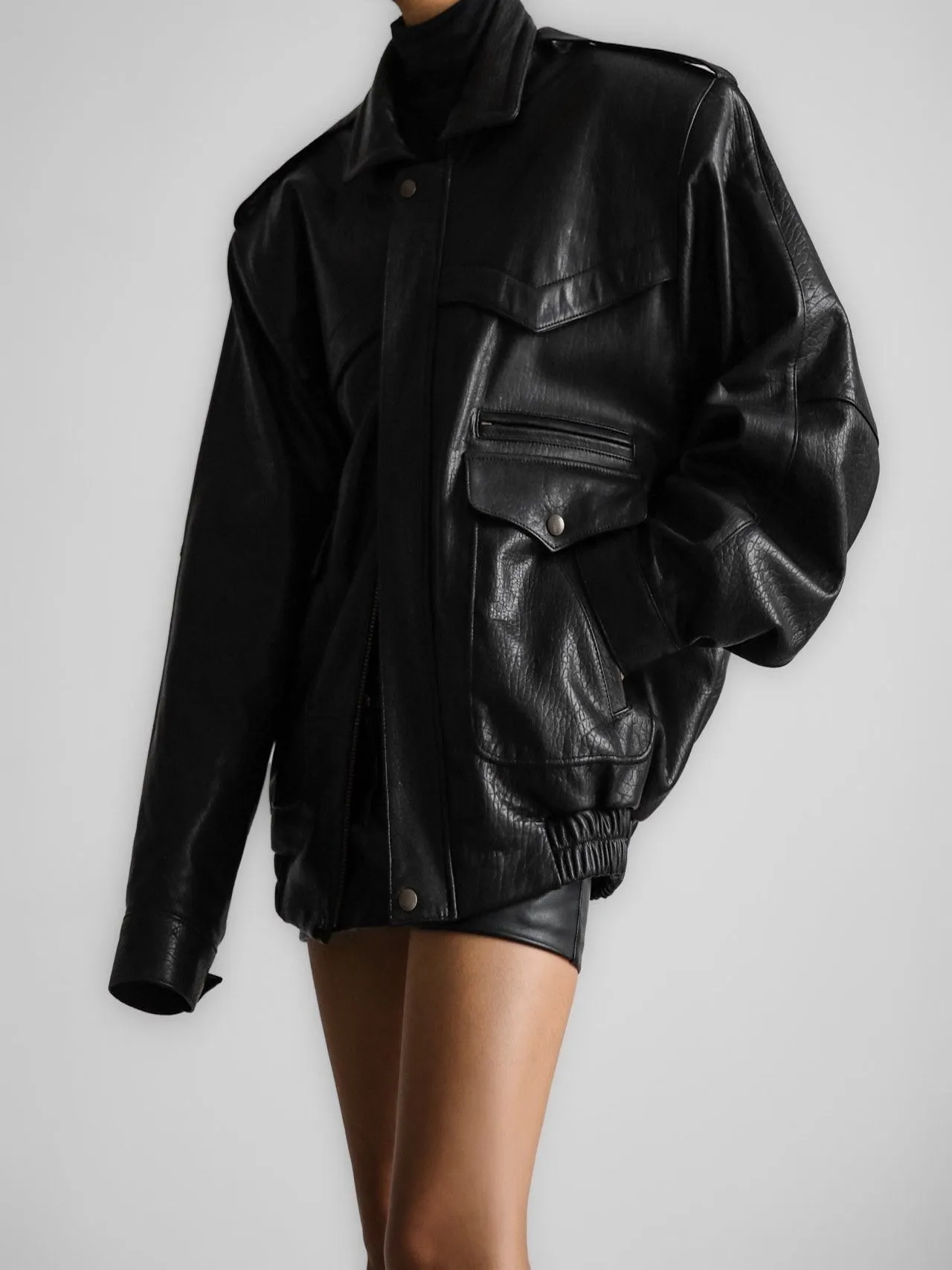 LUXE LAMBSKIN LEATHER FLIGHT JACKET