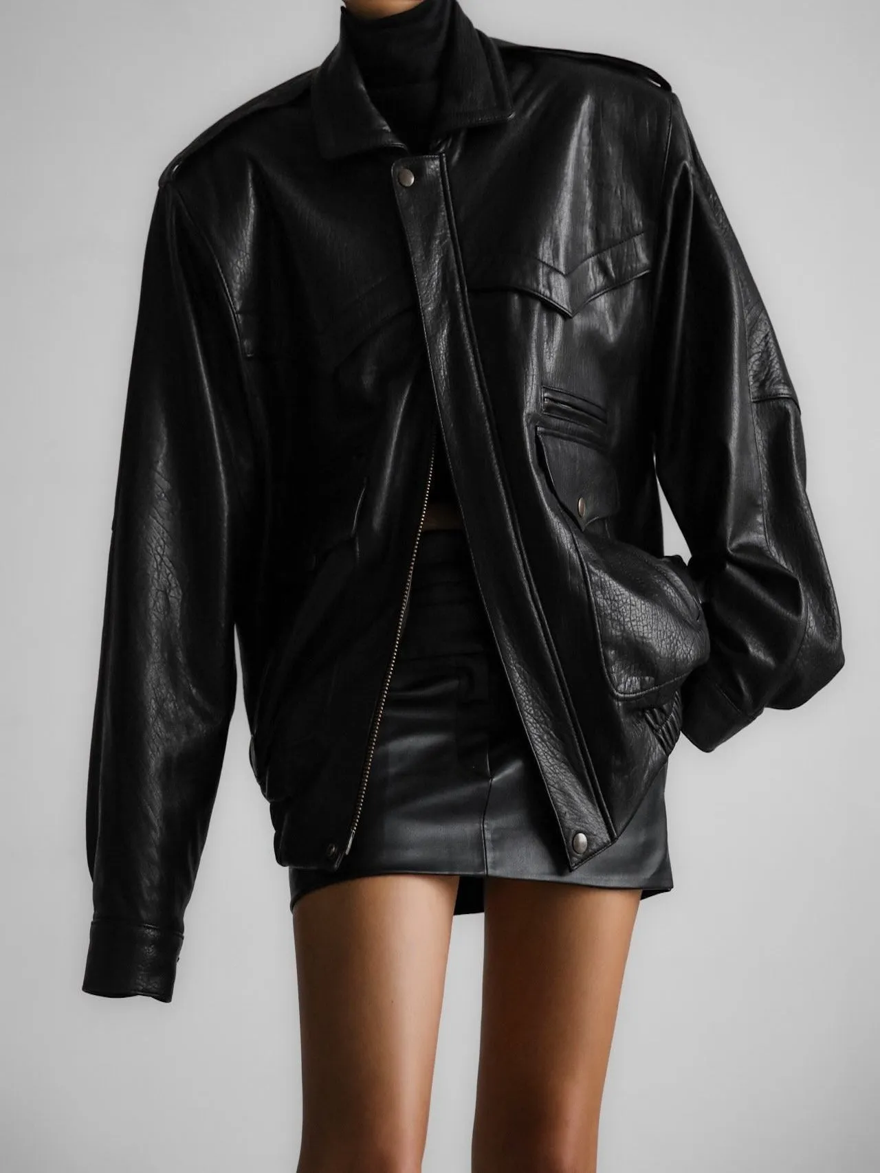 LUXE LAMBSKIN LEATHER FLIGHT JACKET