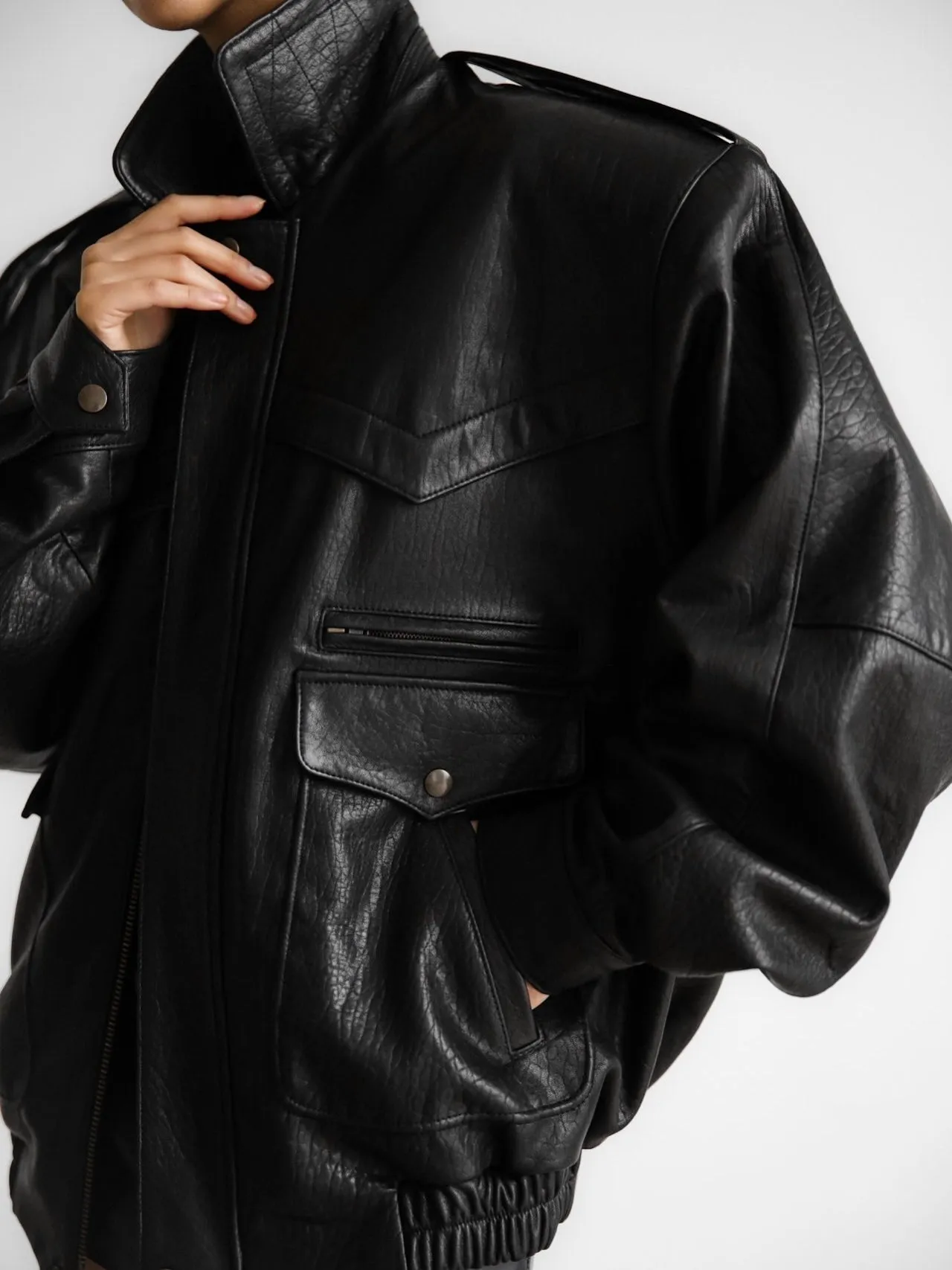 LUXE LAMBSKIN LEATHER FLIGHT JACKET