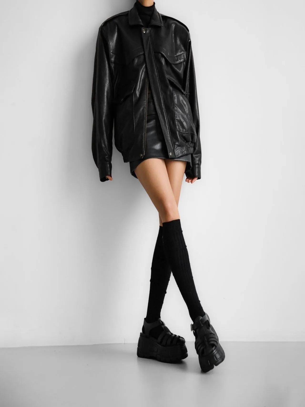 LUXE LAMBSKIN LEATHER FLIGHT JACKET