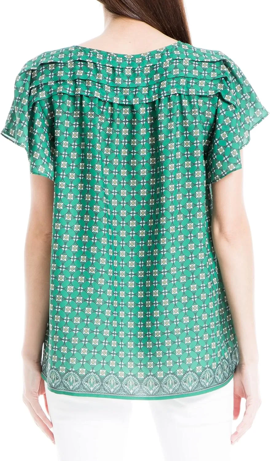 Max Studio Women's Short Sleeve Crepe Top