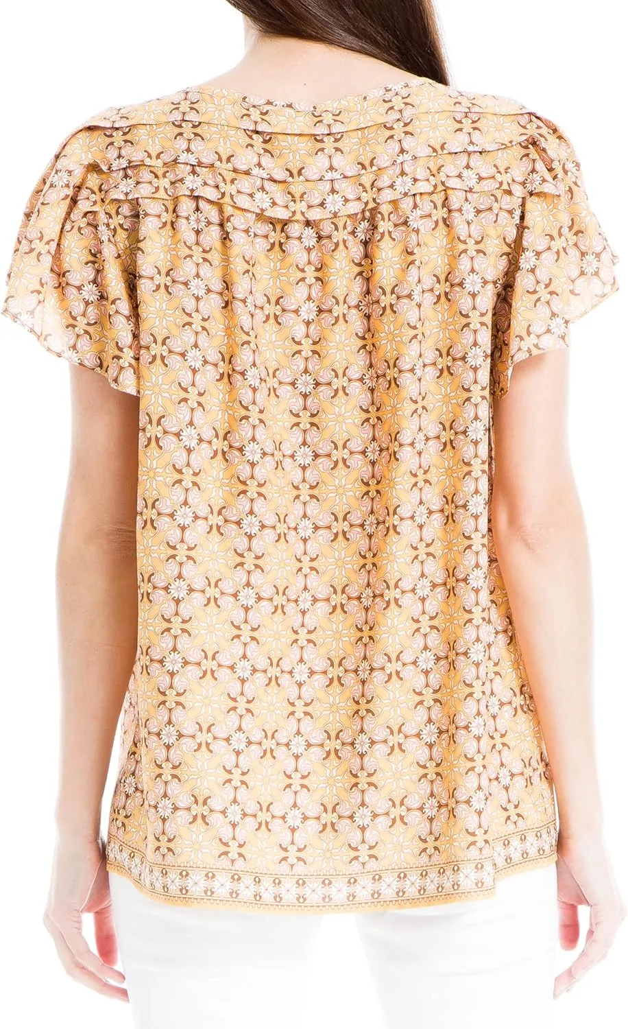 Max Studio Women's Short Sleeve Crepe Top