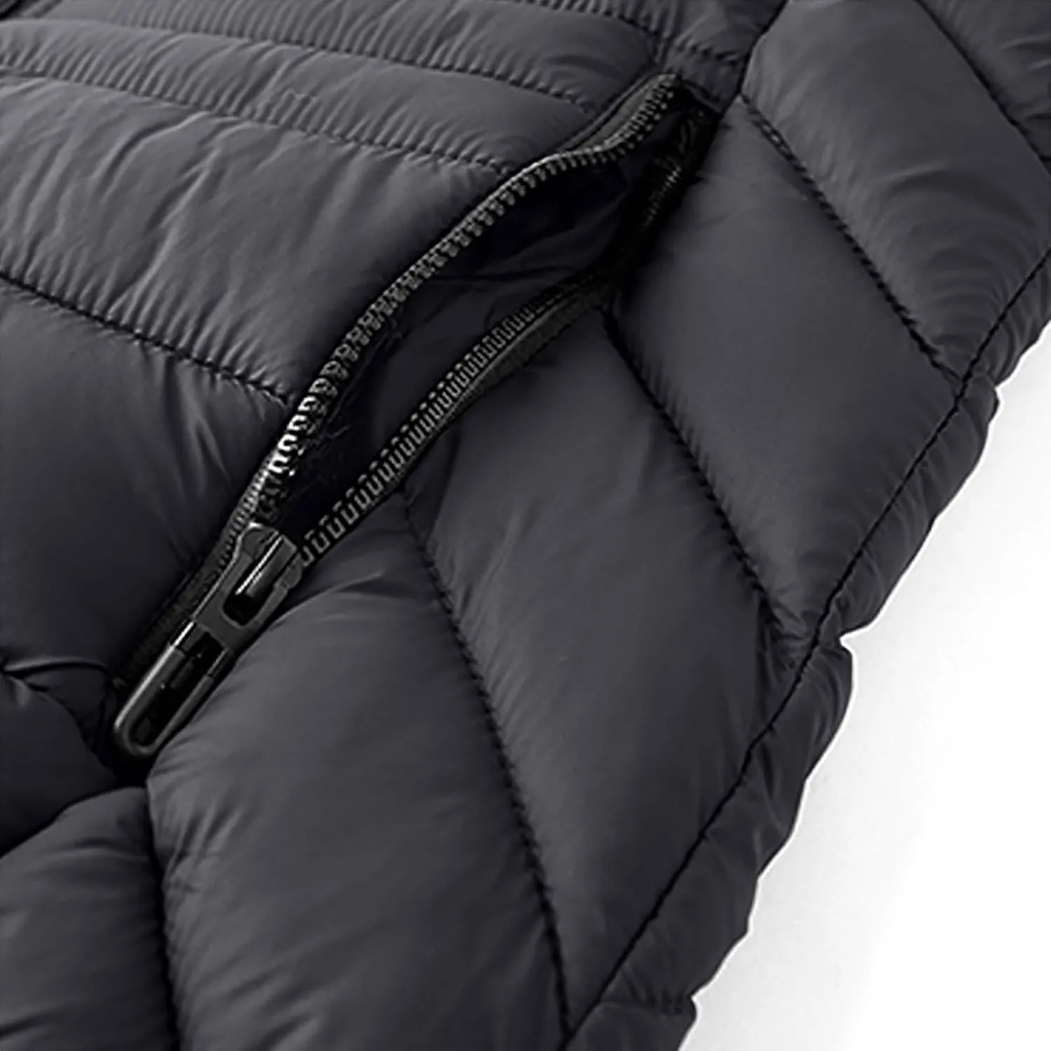 Mens Puffer Jacket Lightweight Hooded Down Jacket Water Resistant Quilted Jacket Plus Size Insulated Jacket Winter Coat