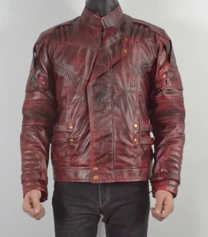 Mens Star Designer Maroon Genuine Waxed Biker Leather Jacket For  Mens