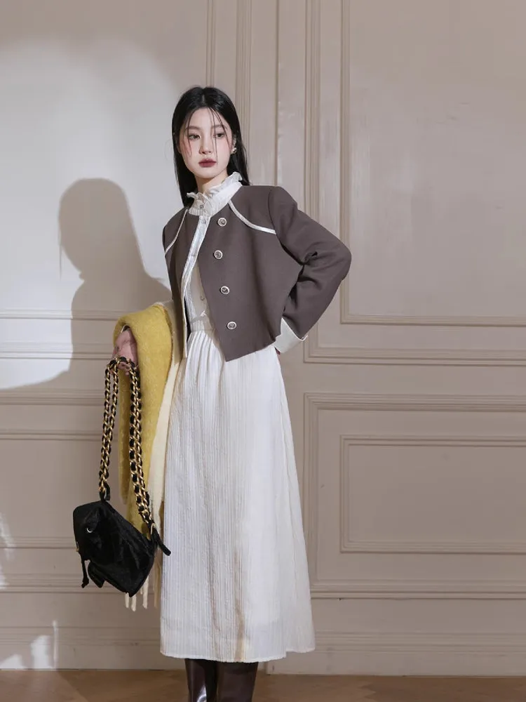 Satin blazer   skirt suit【s0000005800】