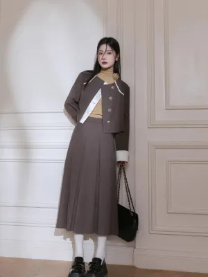 Satin blazer   skirt suit【s0000005800】