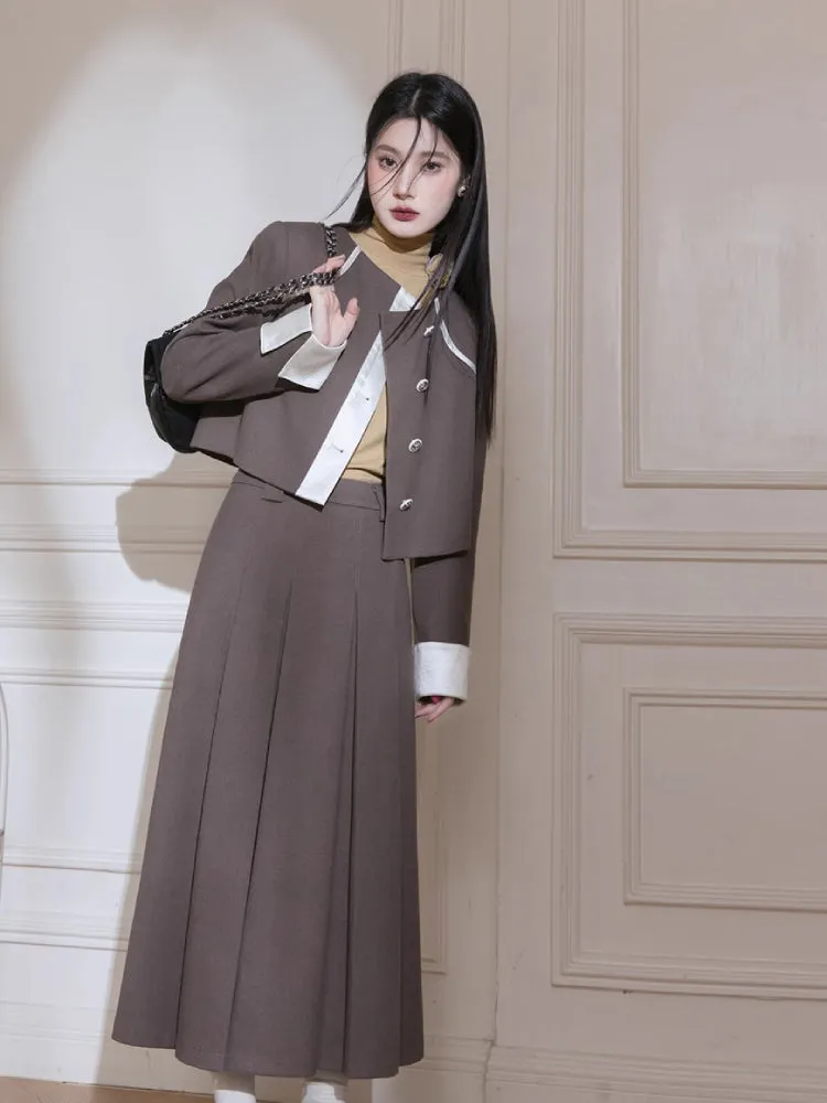 Satin blazer   skirt suit【s0000005800】