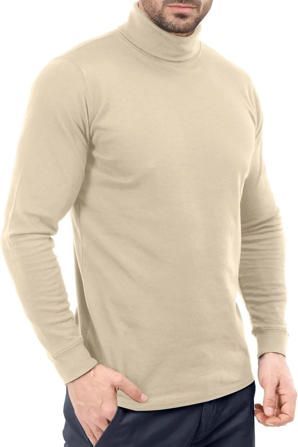 Utopia Wear Men's Turtleneck Slim Fit Lightweight Pullover Top