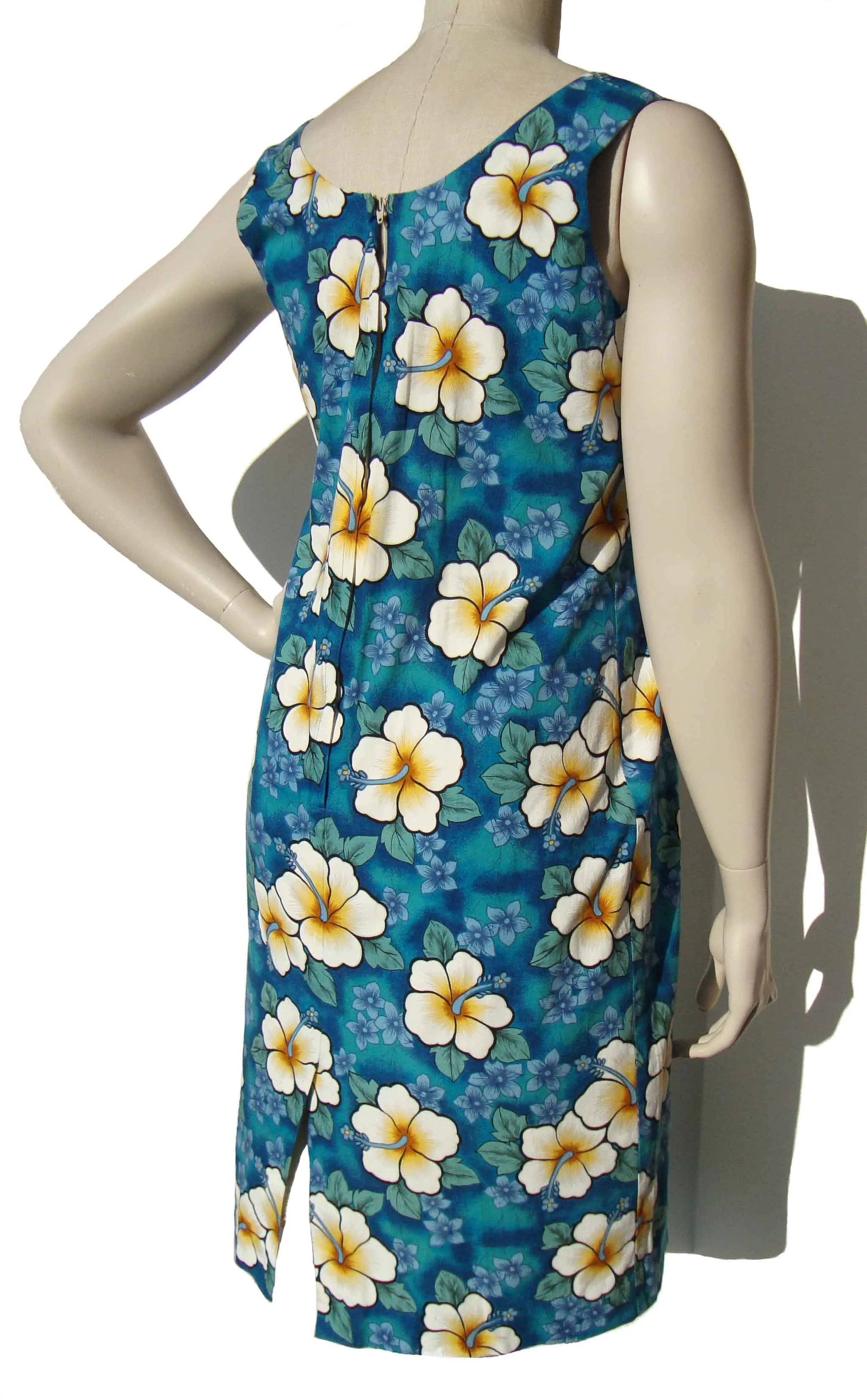 Vintage Hawaiian Dress Kapaia Stitchery Floral Hibiscus M