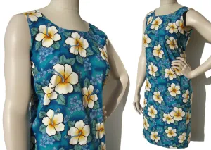 Vintage Hawaiian Dress Kapaia Stitchery Floral Hibiscus M