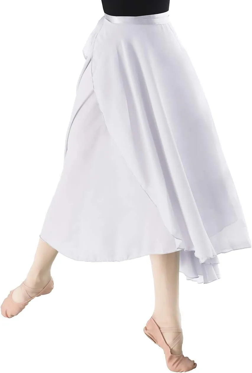 Women Ballet Wrap Skirt Long Sheer Dance Skirts