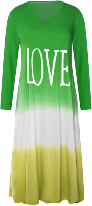 Womens Cotton T Shirt Dresses Long Sleeve Casual Crew Neck Tunic Dress Cute Spring Loose Fit Baggy Shift Maxi Dress
